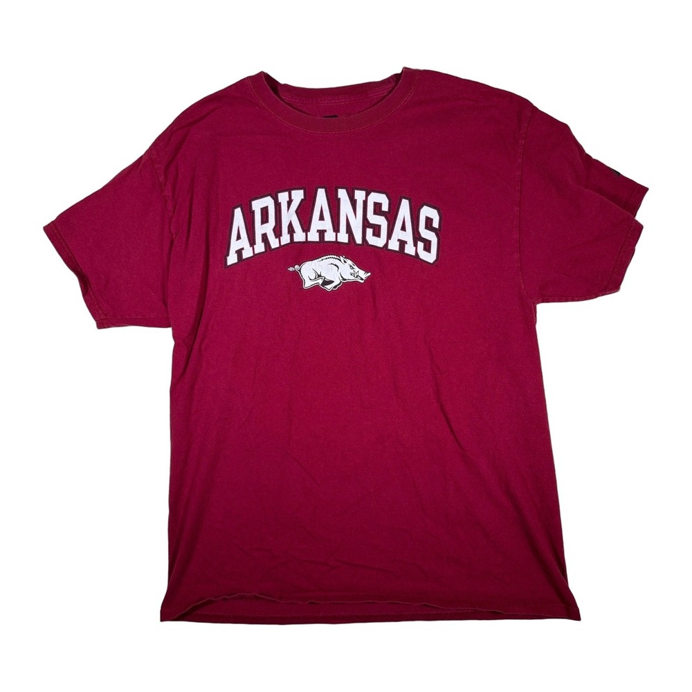 Arkansas Razorbacks Crimson Russell Athletic T Shirt Large College Cardinal